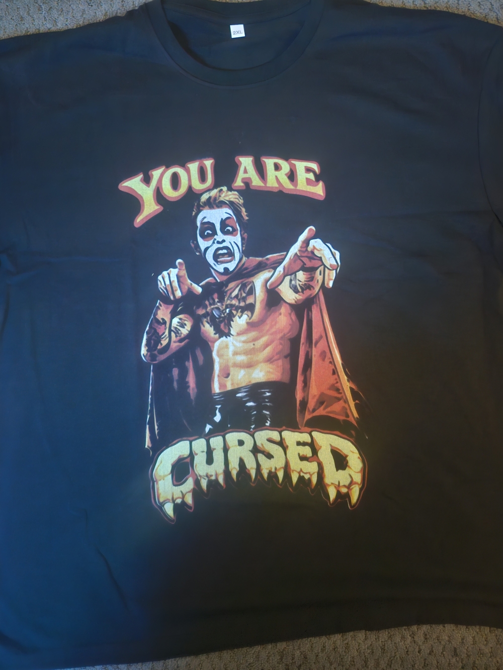 WWE Danhausen Black 'You Are Cursed' Graphic Tee - Men/Woman/kids